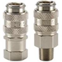 Miniature Size, Valved, Brass, Push to Connect Quick Couplings (fluid) up to 250 psi - DM Series Couplers